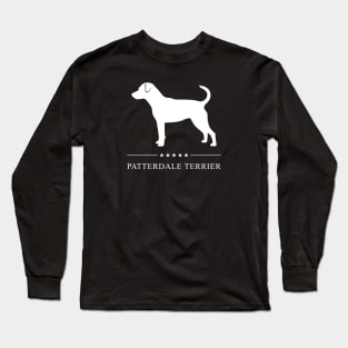 Patterdale Terrier White Silhouette Long Sleeve T-Shirt